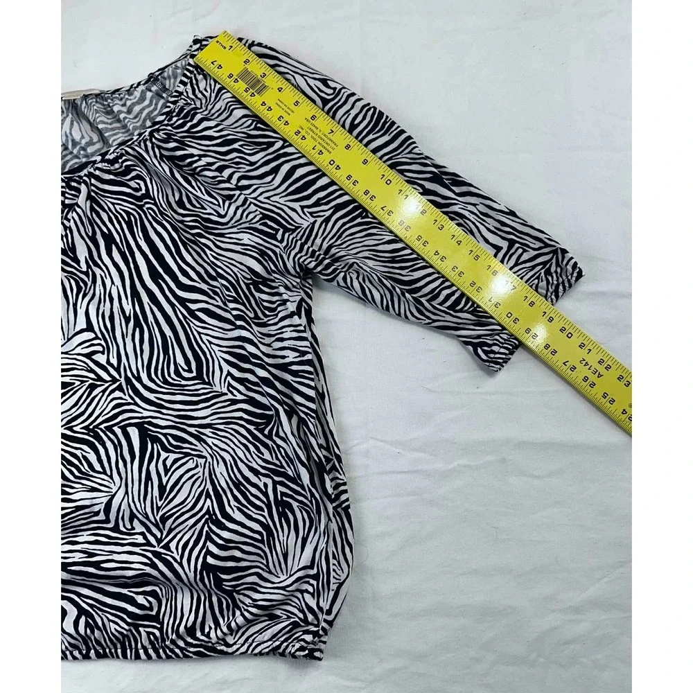 Michael Michael Kors Zebra Print Top Plus Size 2X Modal‎ Cotton Blouse